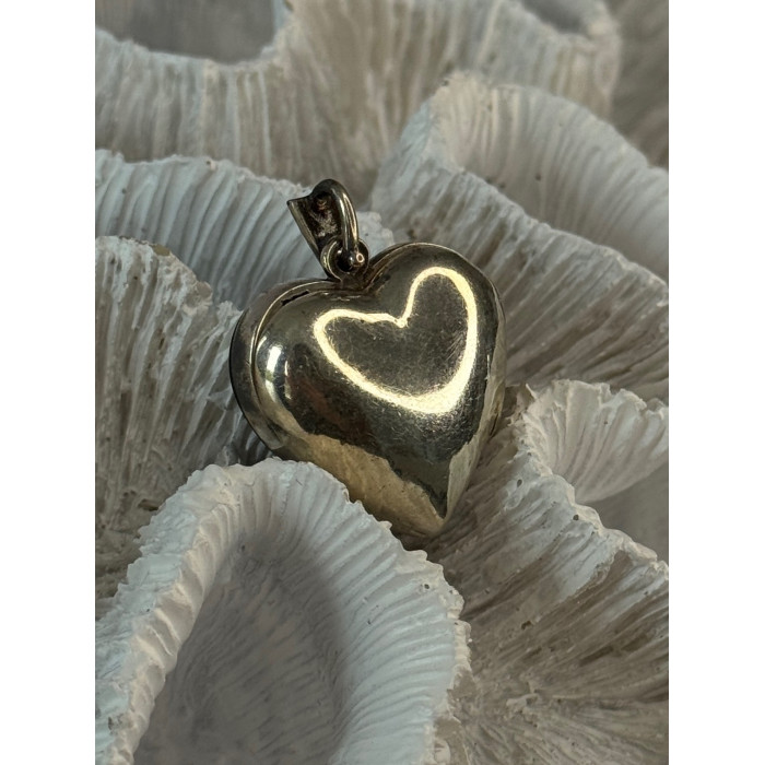 Vintage 925 Sterling Silver Onyx & Marcasite Heart Locket Pendant