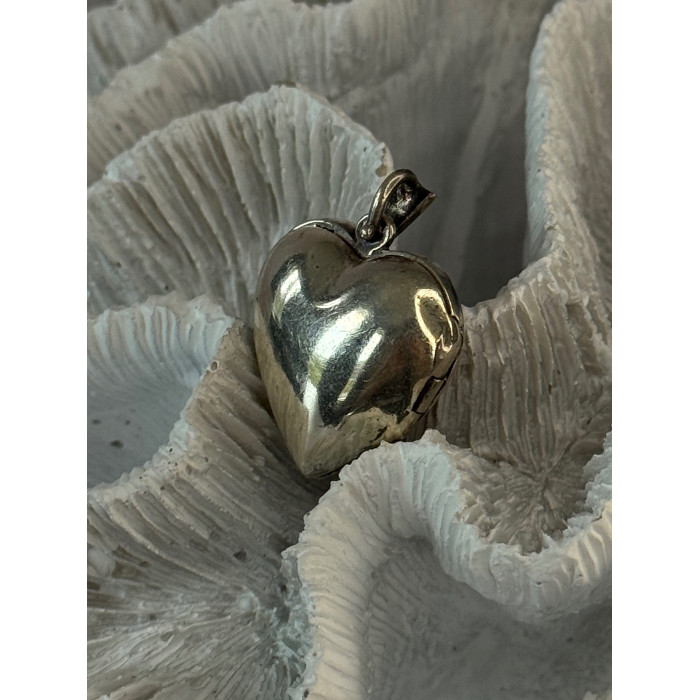 Vintage 925 Sterling Silver Onyx & Marcasite Heart Locket Pendant