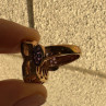 925 Sterling Silver Gold Plated Morganite & Amethyst Ring Size 6