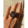 925 STERLING SILVER GOLD PLATED MORGANITE & AMETHYST RING SIZE 6