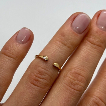 925 Sterling Silver Gold Plated CZ Ring Size 5