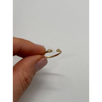 925 Sterling Silver Gold Plated CZ Ring Size 5