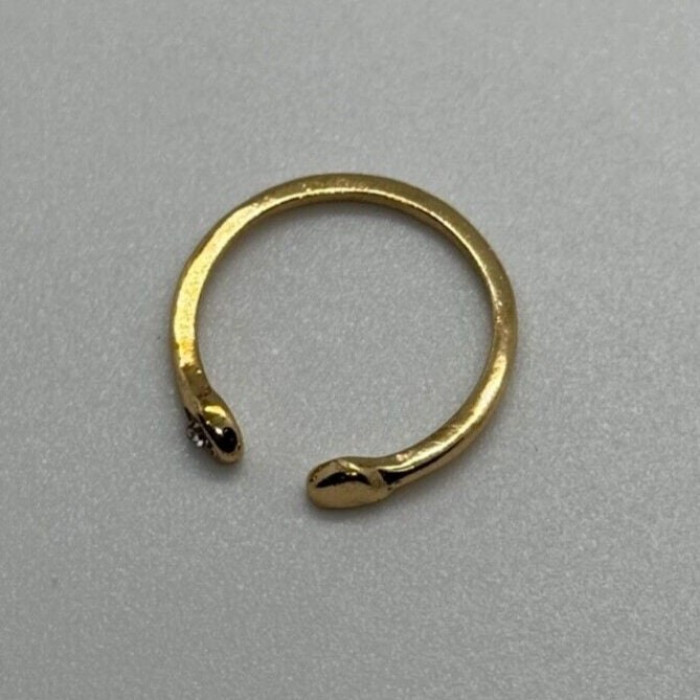 925 Sterling Silver Gold Plated CZ Ring Size 5