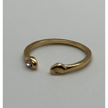 925 Sterling Silver Gold Plated CZ Ring Size 5