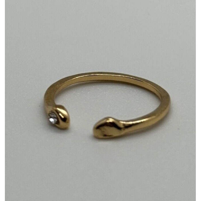 925 Sterling Silver Gold Plated CZ Ring Size 5