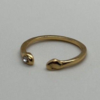 925 Sterling Silver Gold Plated CZ Ring Size 5