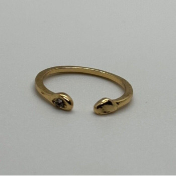 925 Sterling Silver Gold Plated CZ Ring Size 5