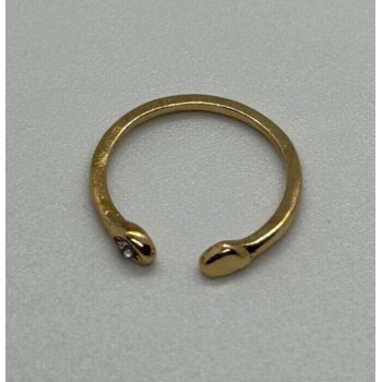 925 Sterling Silver Gold Plated CZ Ring Size 5