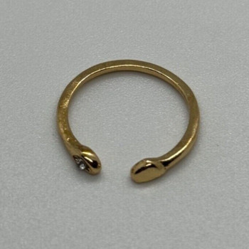 925 Sterling Silver Gold Plated CZ Ring Size 5