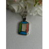 Vintage 925 Sterling Silver Abalone & Agate Pendant Length 1.40 Inch
