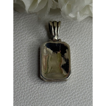 Vintage 925 Sterling Silver Abalone & Agate Pendant Length 1.40 Inch