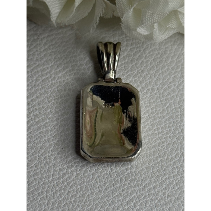 Vintage 925 Sterling Silver Abalone & Agate Pendant Length 1.40 Inch