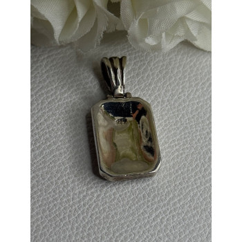 Vintage 925 Sterling Silver Abalone & Agate Pendant Length 1.40 Inch