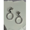 925 Sterling Silver Elegant CZ Earrings Length 1 Inch