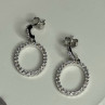925 Sterling Silver Elegant CZ Earrings Length 1 Inch
