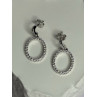 925 Sterling Silver Elegant CZ Earrings Length 1 Inch