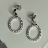 925 Sterling Silver Elegant CZ Earrings Length 1 Inch
