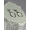 925 Sterling Silver Elegant CZ Earrings Length 1 Inch