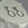 925 Sterling Silver Elegant CZ Earrings Length 1 Inch