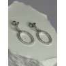 925 Sterling Silver Elegant CZ Earrings Length 1 Inch