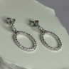 925 Sterling Silver Elegant CZ Earrings Length 1 Inch