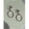 925 Sterling Silver Elegant CZ Earrings Length 1 Inch