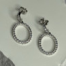 925 Sterling Silver Elegant CZ Earrings Length 1 Inch