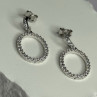 925 Sterling Silver Elegant CZ Earrings Length 1 Inch