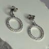 925 Sterling Silver Elegant CZ Earrings Length 1 Inch