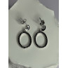 925 Sterling Silver Elegant CZ Earrings Length 1 Inch