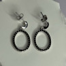 925 Sterling Silver Elegant CZ Earrings Length 1 Inch