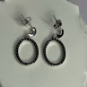 925 Sterling Silver Elegant CZ Earrings Length 1 Inch