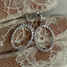 925 Sterling Silver Elegant CZ Earrings Length 1 Inch