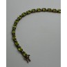 925 STERLING SILVER  GOLD PLATED PERIDOT & DIAMONDS BRACELET 7.5 in
