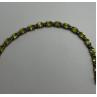 925 STERLING SILVER  GOLD PLATED PERIDOT & DIAMONDS BRACELET 7.5 in