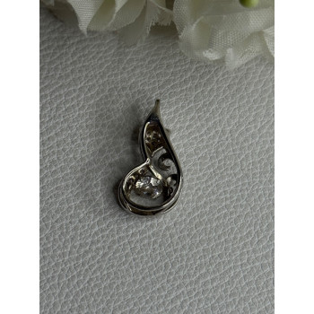 925 Sterling Silver Lovely Moving Fox CZ Pendant Length 0.90 Inch