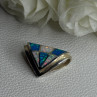 925 Sterling Silver White & Plue Shiny Opal Pendant Length 0.60 Inch