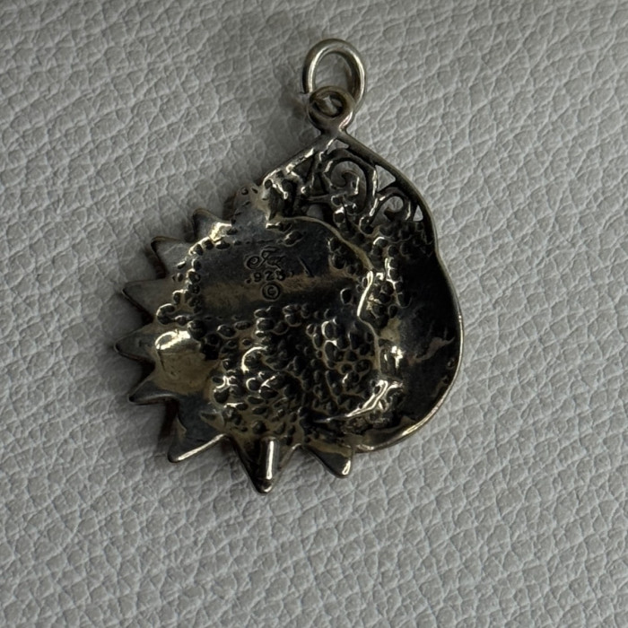 Vintage 925 Sterling Silver Moon & Sun Pendant Length 1.20 Inch