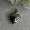 Retro 925 Sterling Silver Etched Heart Locket Pendant Length 1.20 Inch