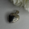 Retro 925 Sterling Silver Etched Heart Locket Pendant Length 1.20 Inch