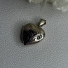 Retro 925 Sterling Silver Etched Heart Locket Pendant Length 1.20 Inch