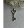 925 Sterling Silver Pink Topaz Key Heart Pendant Length 1.60 Inch