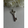 925 Sterling Silver Pink Topaz Key Heart Pendant Length 1.60 Inch