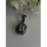 925 Sterling Silver Blue Topaz Pendant Length 1 Inch
