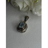 925 Sterling Silver Blue Topaz Pendant Length 1 Inch