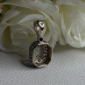925 Sterling Silver Blue Topaz Pendant Length 1 Inch