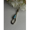 925 Sterling Silver Larimar Pendant Length 1.90 Inch