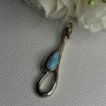 925 Sterling Silver Larimar Pendant Length 1.90 Inch
