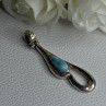 925 Sterling Silver Larimar Pendant Length 1.90 Inch