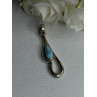 925 Sterling Silver Larimar Pendant Length 1.90 Inch